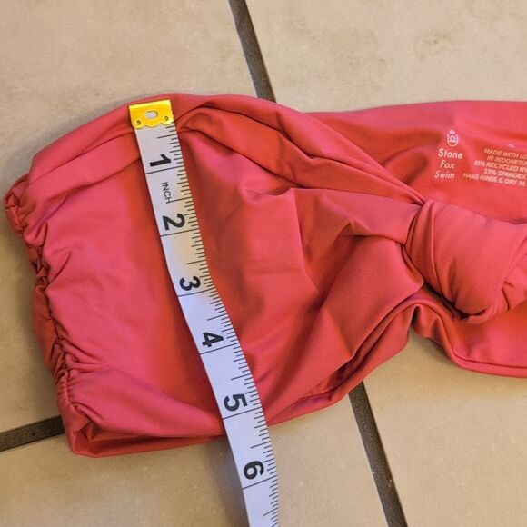 NWT Stone Fox Swim Lele Top Sunset Pink Bandau Bikini Revolve XL - Picture 6 of 11